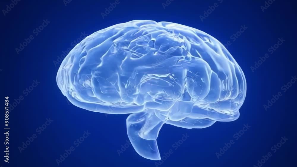 Poster a stunning 3d depiction of a brain highlighting neurological connections and showcasing the fusion o
