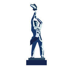 Landmark of the city of Lugansk. Monument. Worker with a torch in vector. The illustration can be used as a logo, sticker