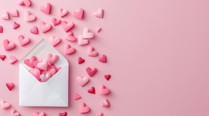 Romantic 3d envelope with heart shaped airmail for valentine s day greeting and love notes