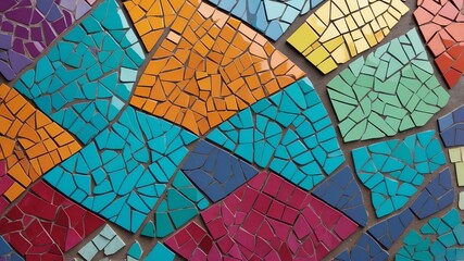 Fototapeta premium aesthetic wall mosaic of different colors background