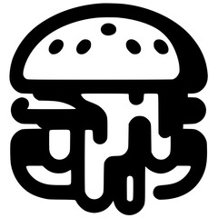 Melting burger silhouette