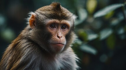 A monkey with wide, curious eyes, fascinated by its surroundings