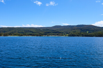Isle of death, ferry and the ocean surrounding the prion, jail of Port Arthur. Tasmania, Australia