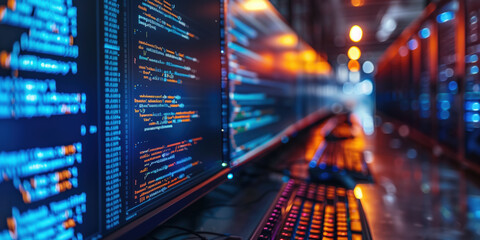 A close-up on the screen of a coders workstation.