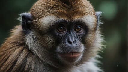 Obraz premium A monkey sitting comfortably in a tree, watching the world below