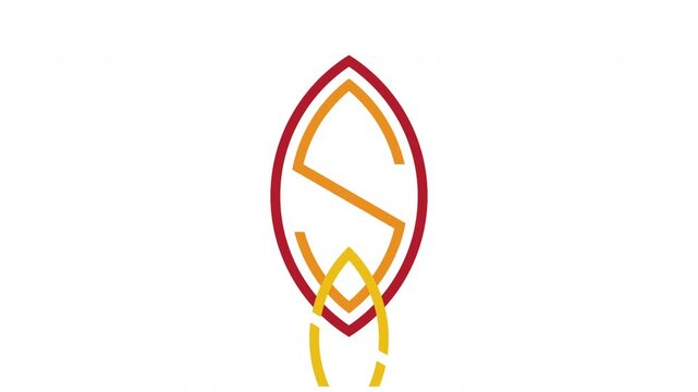 ANIMATION Initial monogram letter SA for leaf image design