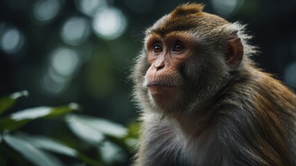 A monkey grooming its friend