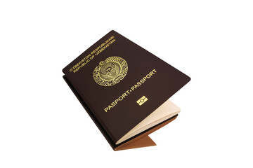 Uzbekistan Passport isolated on white background