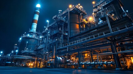 Night View of an Industrial Complex