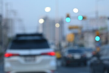 Fototapeta premium traffic jam in the city, blurred image