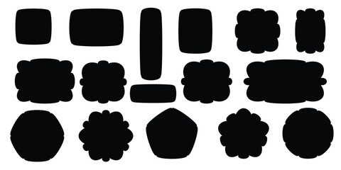 Acid retro futuristic Y2K graphic box for typeface, typography, poster, banner. Retro futuristic geometric shapes, symbols, icons. Artistic graphic set. Y2K. Y2k Shapes elements for Design. Eps 10.