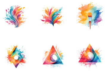 Watercolor splatter logo design