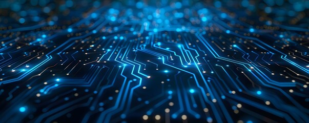 Fototapeta premium blue circuit background illustration