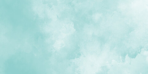 Abstract blue color clouds background, Vibrant clear blue sky with puffy and blurry natural clear clouds, Abstract blue watercolor painted sky background by teal color blue.