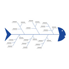 fishbone diagram fish shaped infographic with small circle dot connection information concept for slide presentation