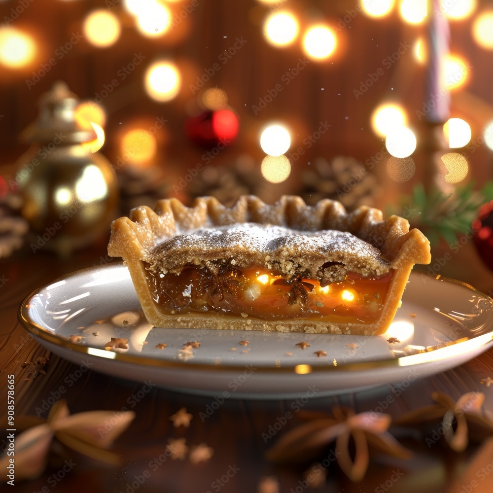 Sticker A slice of pie with a candle on top of it