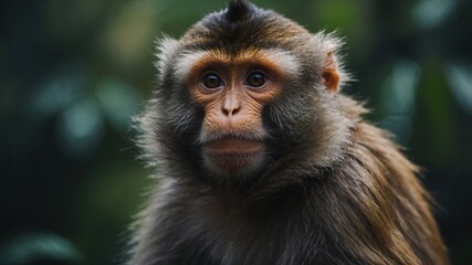 Obraz premium A monkey holding a juicy fruit, savoring each delicious bite