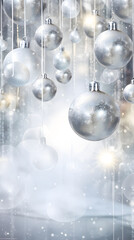 Digital Christmas white silver bell starry sky abstract graphic poster background