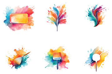 Obraz premium Watercolor splatter logo design
