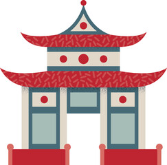 Fototapeta premium Japanese house. Pagoda color icon. Asian temple