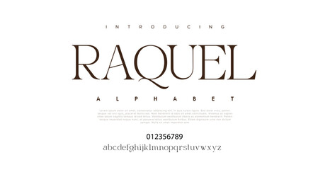 RAQUEL LUXURY AND ELEGANT FONT DISPLAY ALPHABET VECTOR