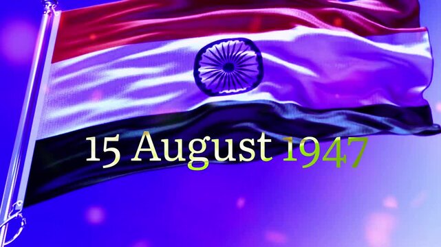 15 August 1947 template with flag