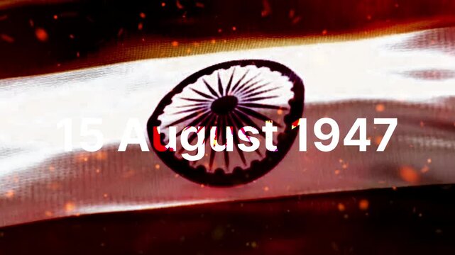 15 AUGUST 1947 with flag animation 