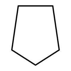 Shield Emblem And Badge black outline vector icon. Flat contour line pictogram