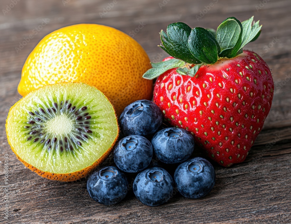 Poster Assortment of fresh and colorful fruits