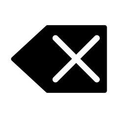 The delete text symbol icon or the cross symbol cancel.