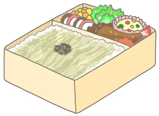 弁当のイラスト - とろろ昆布ご飯・おぼろ昆布ご飯