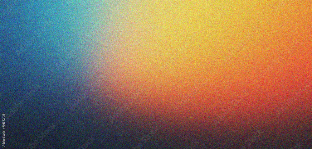 Canvas Prints blue and orange gradient background design with grainy noise texture effect, web banner design, prod