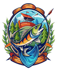 fishing vector colorful t-shirt design,fishing transparent background printable svg design