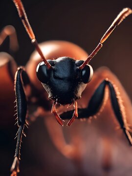close-up of a red ant