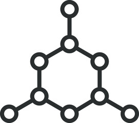 Technology logo. Chemical research symbol. Molecule icon