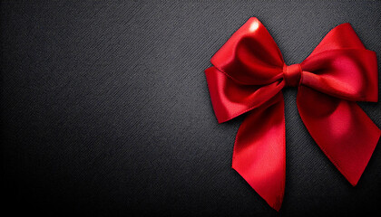  Gift card wishes merry christmas background with red ribbon bow on black shiny vibrant colo_1(263)