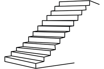 Stairway symbol to reach achievement. Staircase vector icon isolated on white background. The step up to be successful of business.