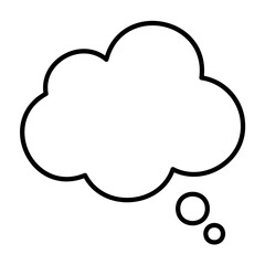 Speech Bubble black outline vector icon. Flat contour line pictogram