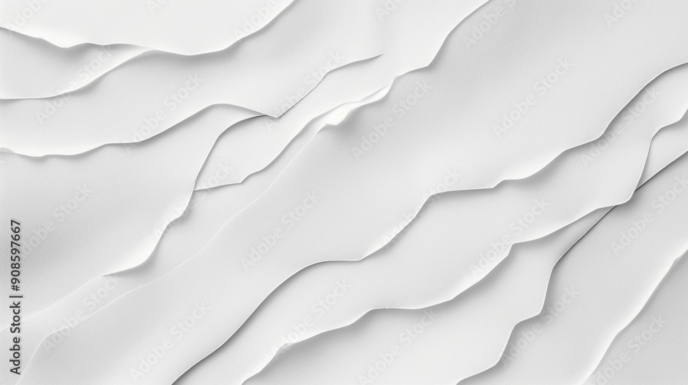 Poster close-up of crumpled white paper with textured surface and subtle pattern. rough, worn appearance wi