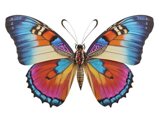 Obraz premium Elegant butterfly with vibrant wings, isolated on transparent background.