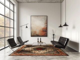 Bauhaus Living Room Design, Clean Lines, Minimalist Aesthetic
