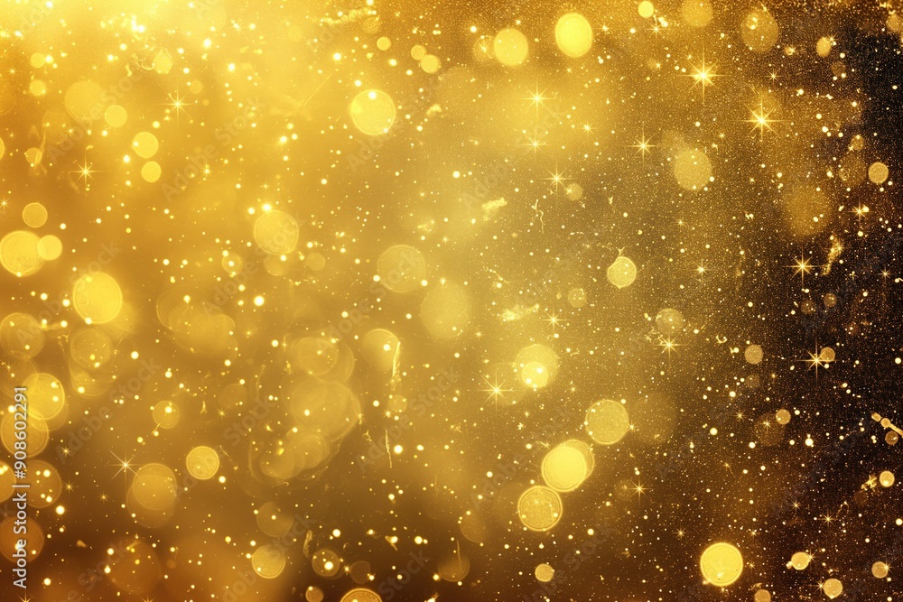Poster gold sparkling lights on a festive background with texture. abstract christmas design features twink