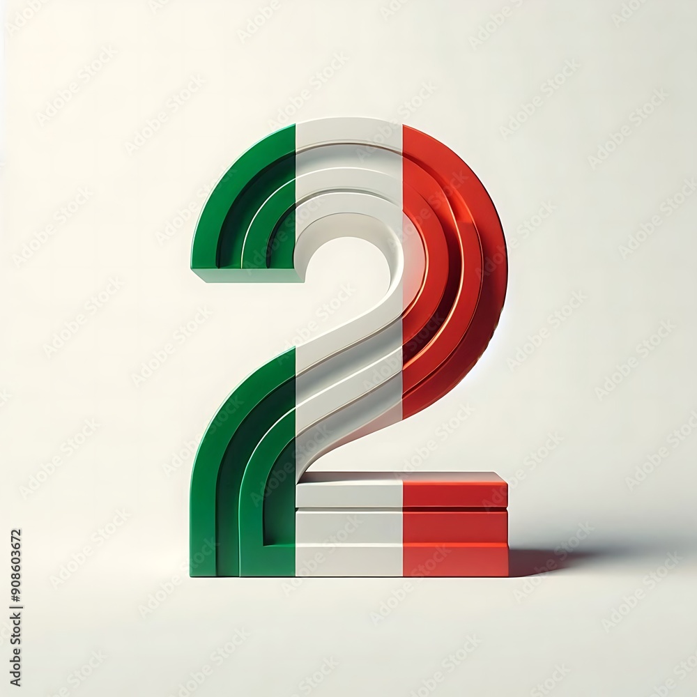 Poster number 2 is made up of three different colors, red, white and green. the design is stylized and arti