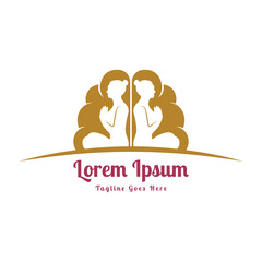 Elegant Luxury Brain Woman Girl Lady Relaxation Meditation for Yoga Wellness Icon Illustration Design