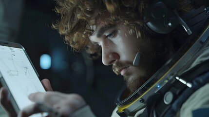 Astronaut Reviewing Data