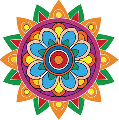 Sand Mandala vector design, Coloring Page  