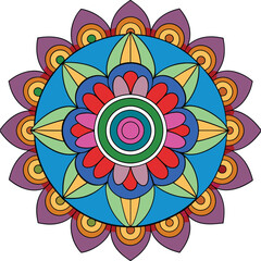 Sand Mandala vector design, Coloring Page  