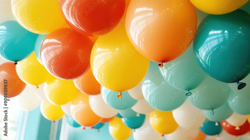 Wall mural Colorful Balloons Background.