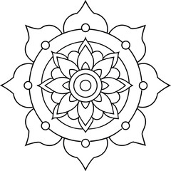 Sand Mandala vector design, Coloring Page  