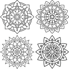 Sand Mandala vector design, Coloring Page  
